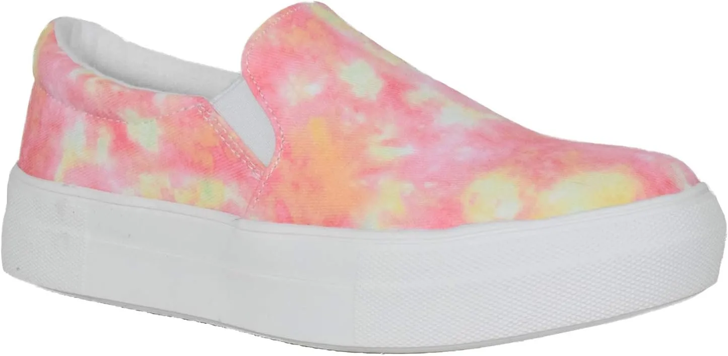 Soda Flat Women Shoes Slip On Loafers Casual Sneakers Memory Foam Insoles Hidden Platform/Flatform Round Toe Hike-G DYE Pink 8.5