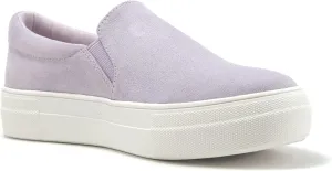 Soda Flat Women Shoes Slip On Loafers Casual Sneakers Memory Foam Insoles Hidden Platform/Flatform Round Toe Hike-G Light Purple Lavender 8