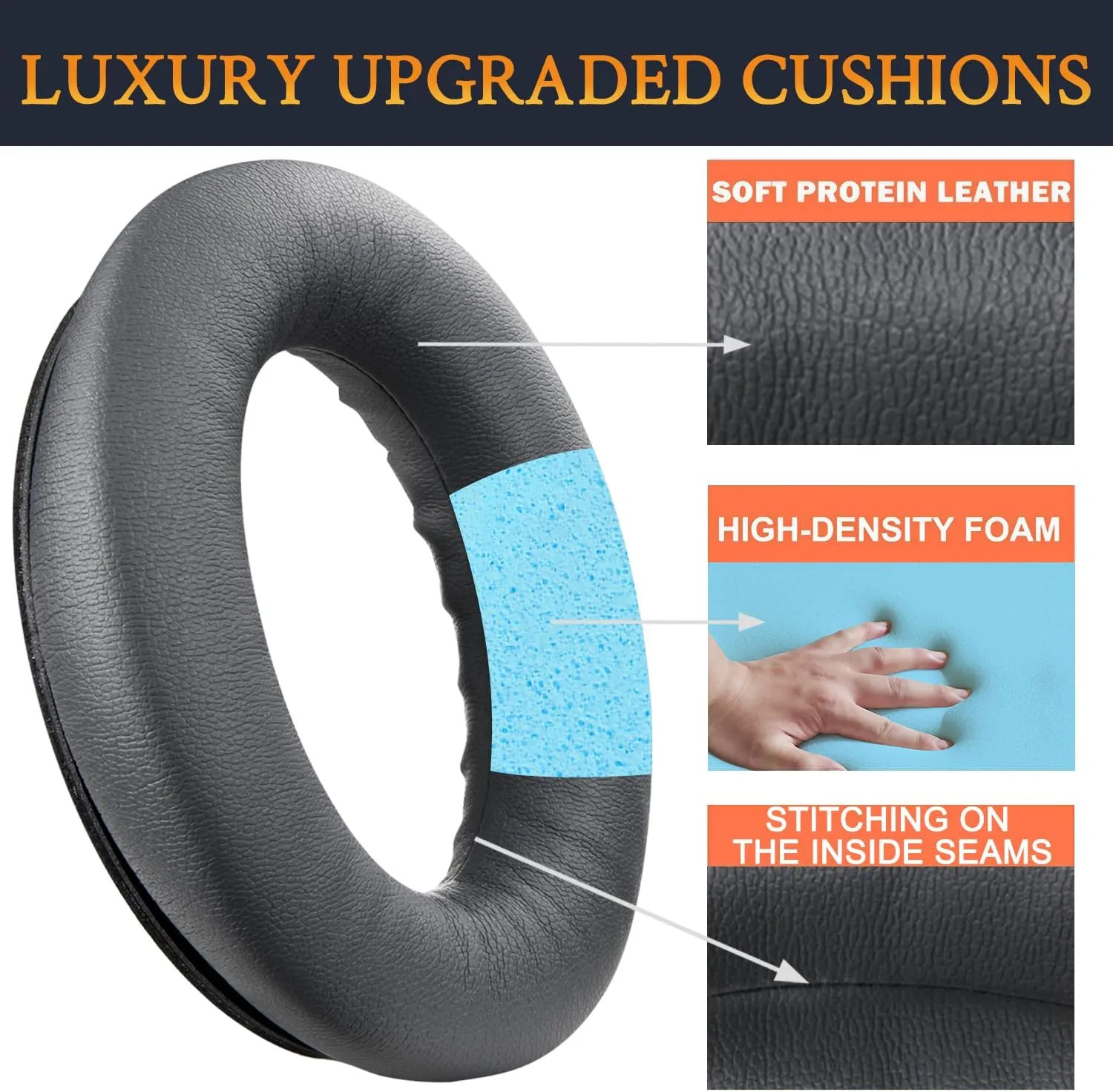 SOULWIT Earpads Replacement for Bose QuietComfort 45 (QC45)/QuietComfort SE (QC SE)/Quiet Comfort Wireless Over-Ear Headphones, Ear Pads Cushions with Softer Protein Leather - Titanium