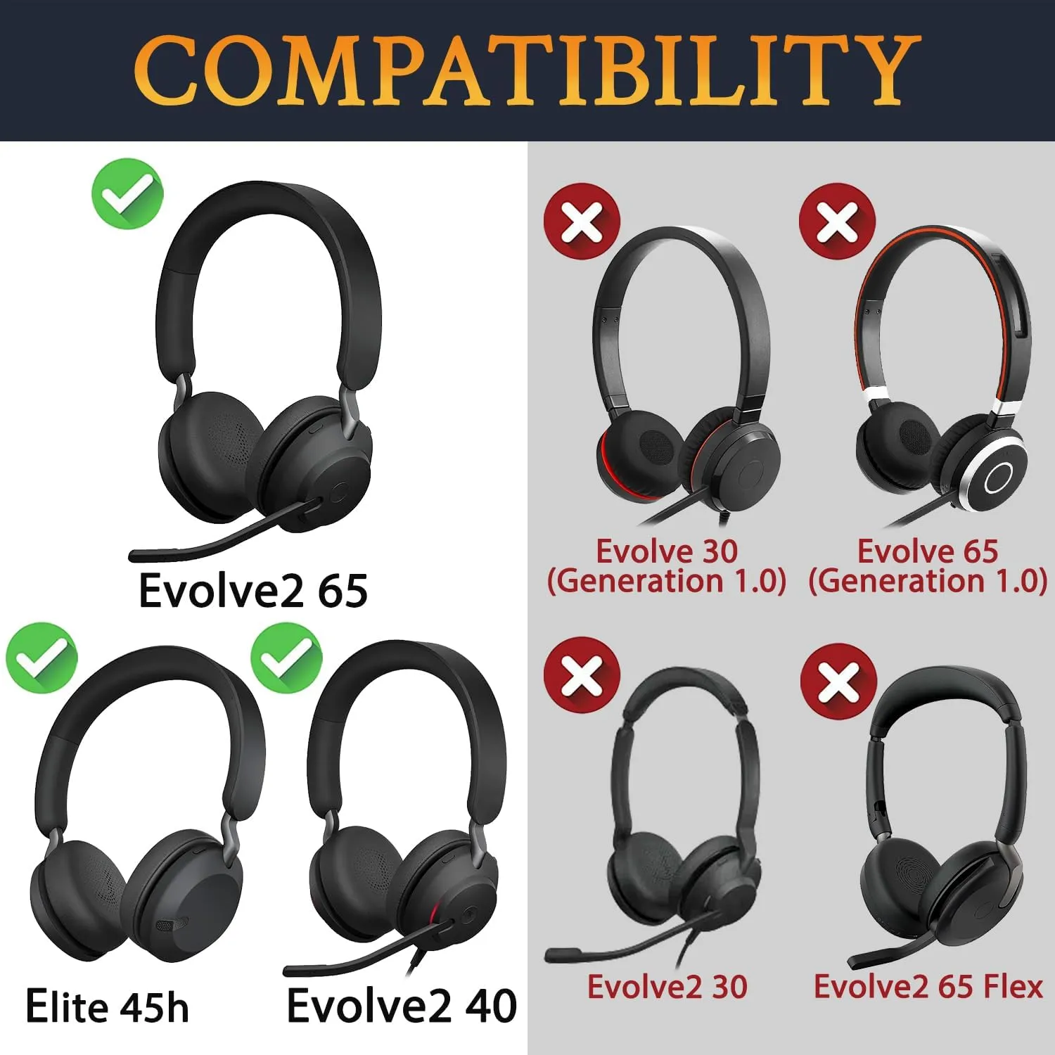 SOULWIT Earpads Replacement for Jabra Evolve2 65 (Evolve 2 65MS 65UC MS UC)/Evolve2 40 (40UC 40MS USB)/Elite 45h On-Ear Wireless Headset, Ear Pads Cushions with Softer Protein Leather - Burgundy