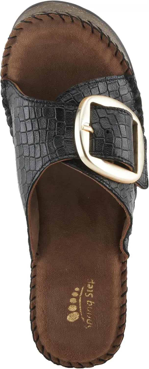Spring Step Women's Nienna Demi Wedge Slip-On Slide Sandal