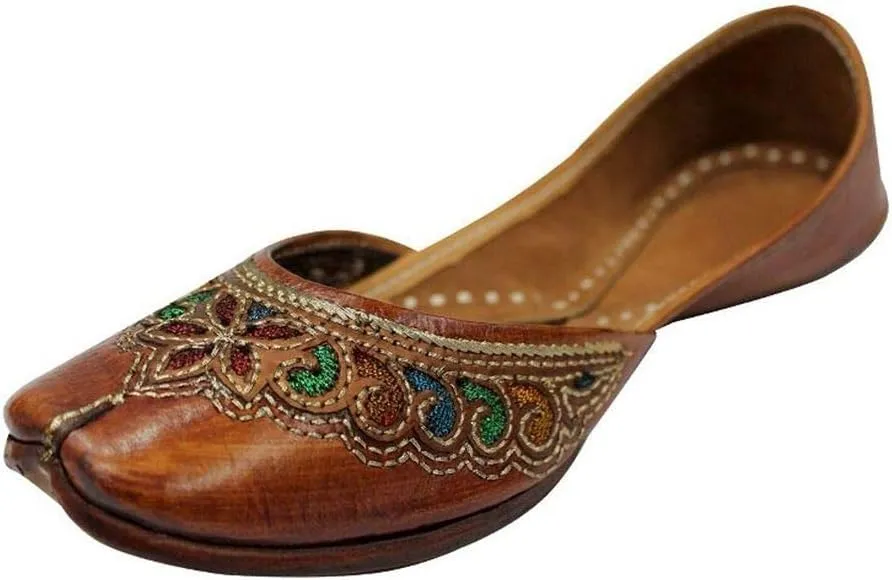 Stop n Style Punjabi Jutti for Ladies Brown Leather Jutti Ethnic Shoes Indian Shoes Jutti Online Mojari Online