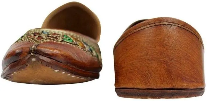 Stop n Style Punjabi Jutti for Ladies Brown Leather Jutti Ethnic Shoes Indian Shoes Jutti Online Mojari Online