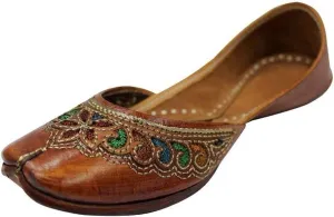 Stop n Style Punjabi Jutti for Ladies Brown Leather Jutti Ethnic Shoes Indian Shoes Jutti Online Mojari Online