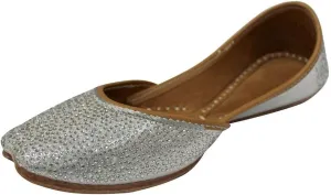 Stop n Style Punjabi Jutti for Ladies - Mirror Work Indian Bridal Shoes - Ethnic Gold Jutti