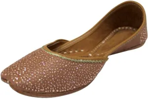 Stop n Style Punjabi Jutti for Ladies - Mirror Work Indian Bridal Shoes - Ethnic Gold Jutti