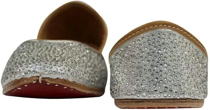 Stop n Style Punjabi Jutti for Ladies - Mirror Work Indian Bridal Shoes - Ethnic Gold Jutti