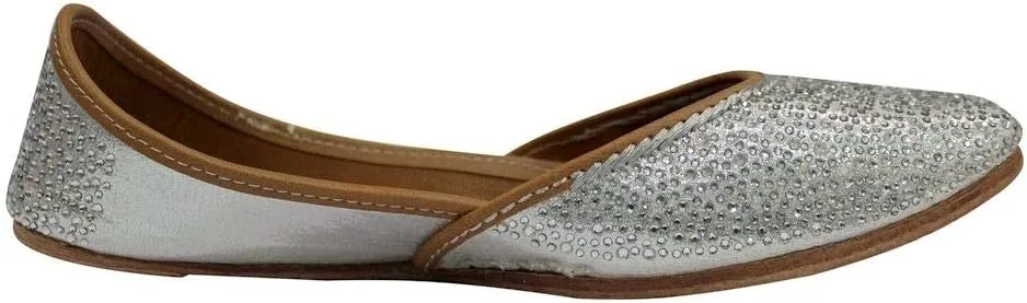Stop n Style Punjabi Jutti for Ladies - Mirror Work Indian Bridal Shoes - Ethnic Gold Jutti