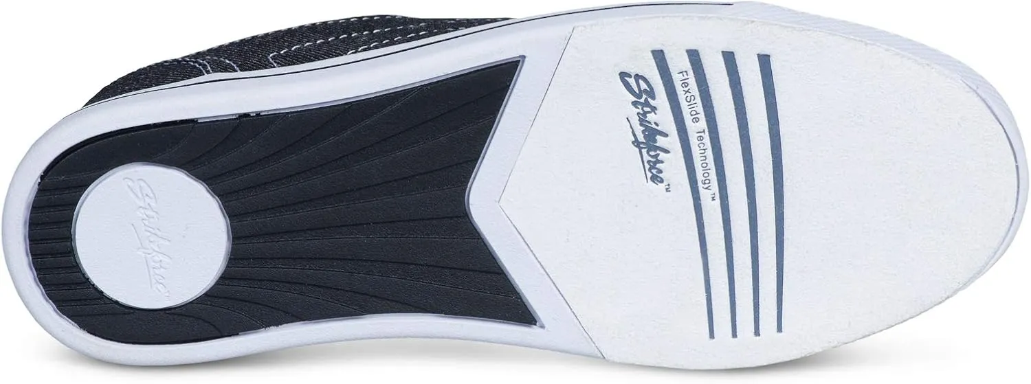 Strikeforce Laguna Black/Denim Women's Bowling Shoe with FlexSlide Technology for Right or Left Handed Bowlers