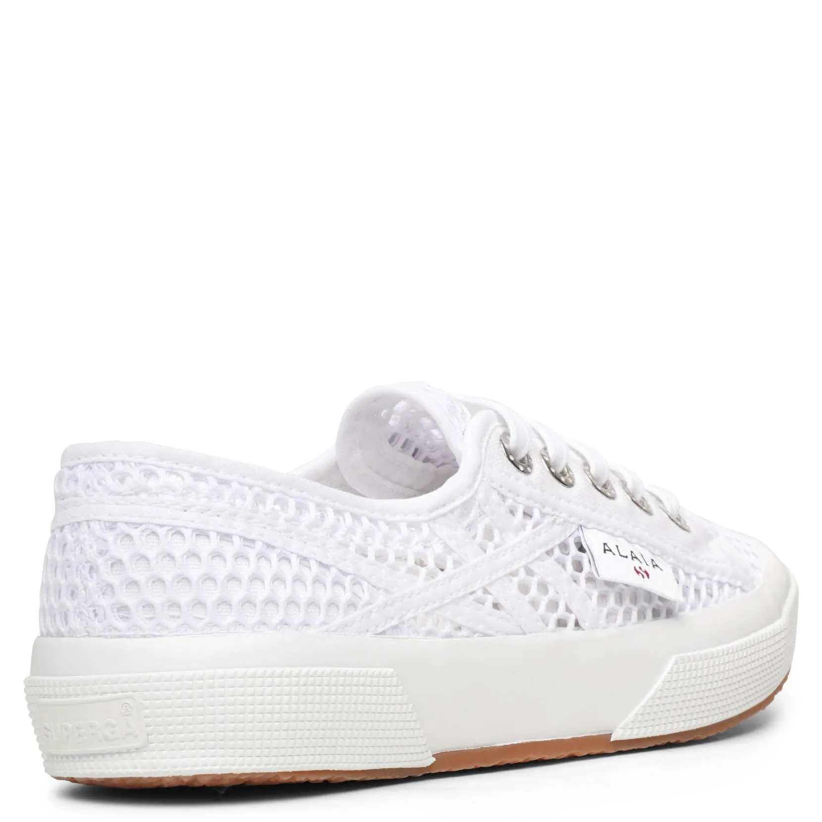 Superga white mesh sneakers
