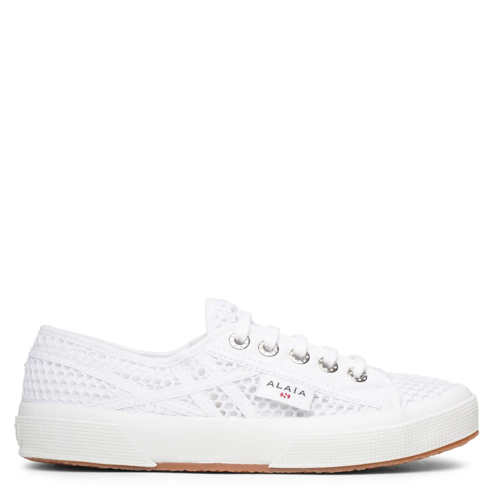 Superga white mesh sneakers