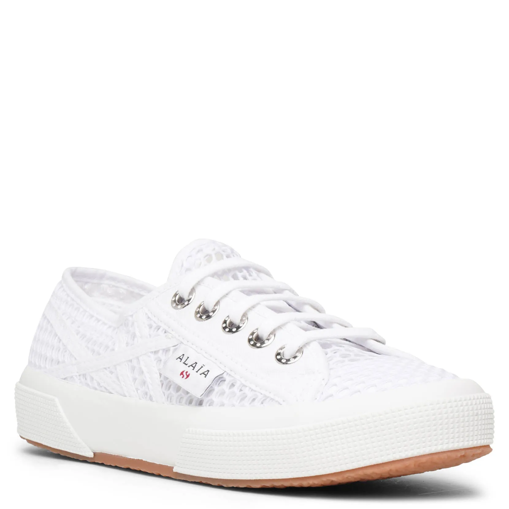Superga white mesh sneakers