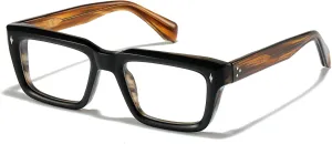 Sutton Retro Rectangle Acetate Thick Glasses Frame Prescription Optical Eyewear for Women Men 53-21-148mm