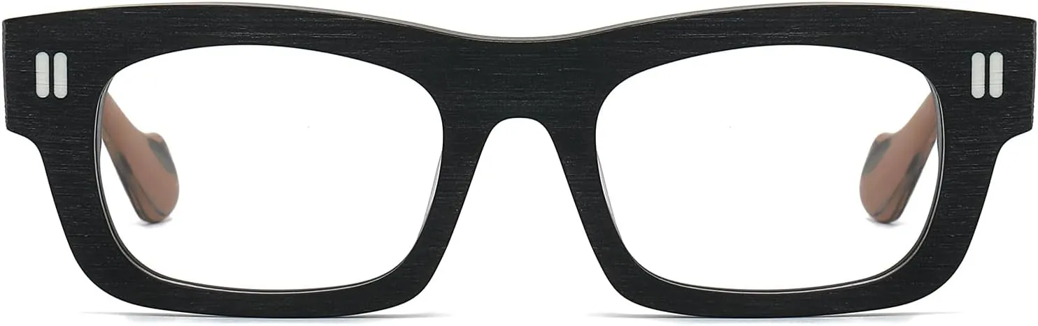 Sutton Retro Rectangle Acetate Thick Glasses Frame Prescription Optical Eyewear for Women Men 53-21-148mm