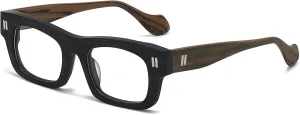 Sutton Retro Rectangle Acetate Thick Glasses Frame Prescription Optical Eyewear for Women Men 53-21-148mm