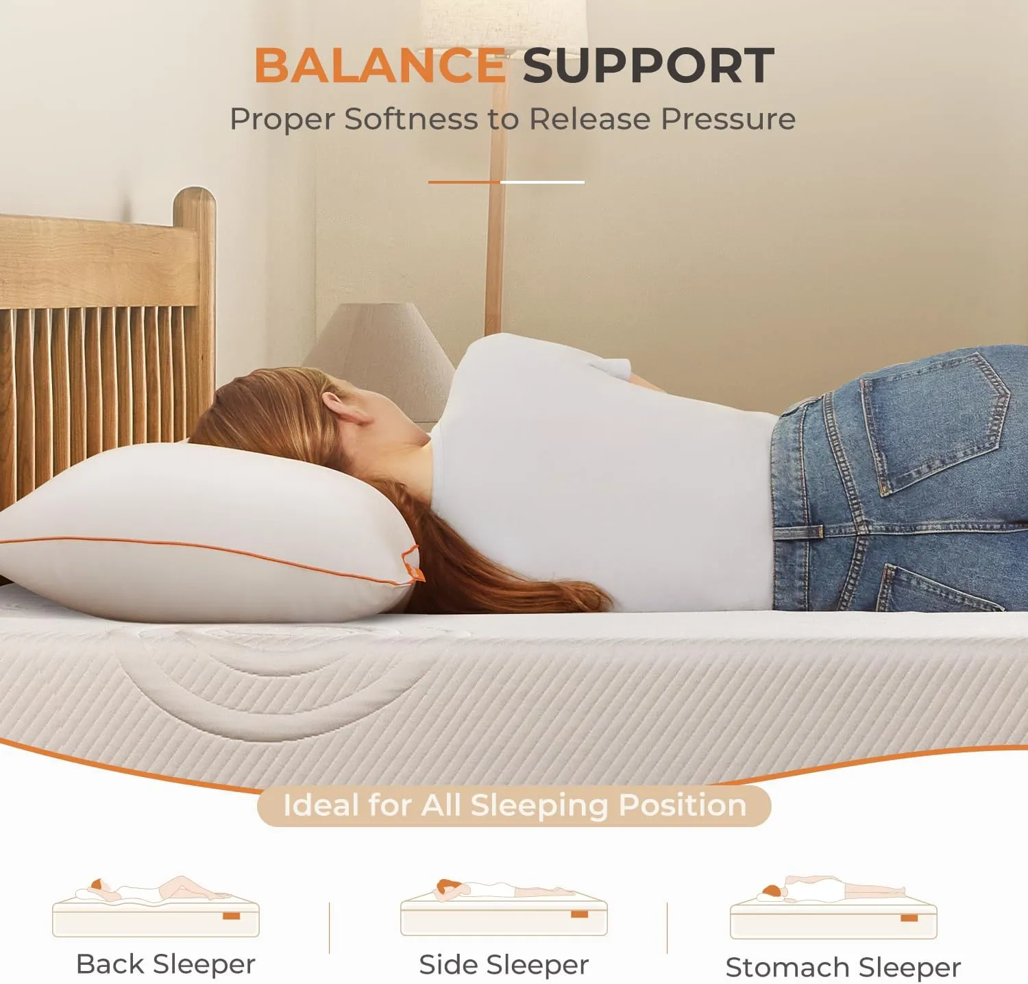 Sweetnight Medium Plush Mattress, 12 Inch Memory Foam Mattress for Pressure Relief with Breathable Fabric, CertiPUR-US Certified King Size Mattress in a Box