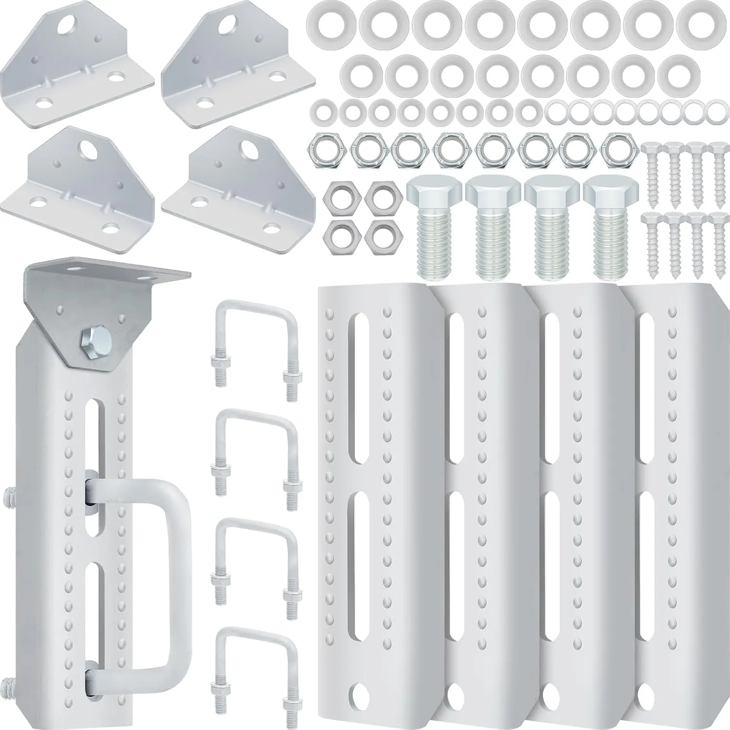 Tandefio 4 Set 8" Bunk Bracket Kit Galvanized Swivel Top Boat Trailer Parts Heavy Duty Boat Trailer Bunk Brackets with Hardware