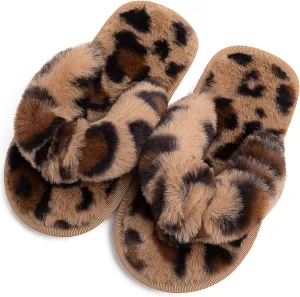 techcity Boys Girls Fuzzy Flip Flop Slippers Kids Cute Soft Comfy Open Toe Fluffy Slip On Thong Flat Sandals House Home Fur Slides Indoor Outdoor