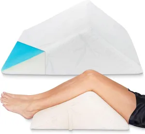 The Angle Wedge Pillow for Back Pain Relief – Leg Elevation Pillow for Bed, Knee Wedge Bolster Pillow for Lower Back Support, Triangle Foam Cushion for Sleeping & Comfort (Small)