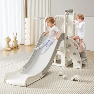 Toddler Slide Baby Slide for Toddlers Kids with Basketball Hoop Telescope Indoor Outdoor Slide Playset Playground