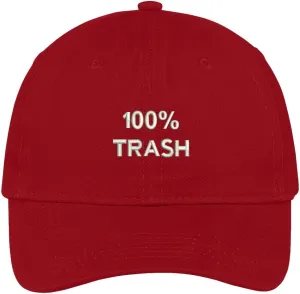 Trendy Apparel Shop 100% Trash Embroidered Cap Premium Cotton Dad Hat