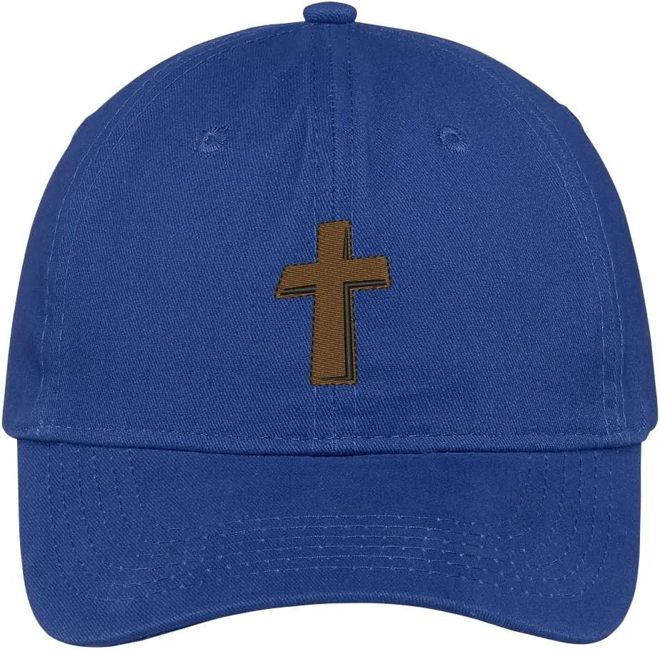 Trendy Apparel Shop Rugged Cross Embroidered Low Profile Cotton Cap Dad Hat