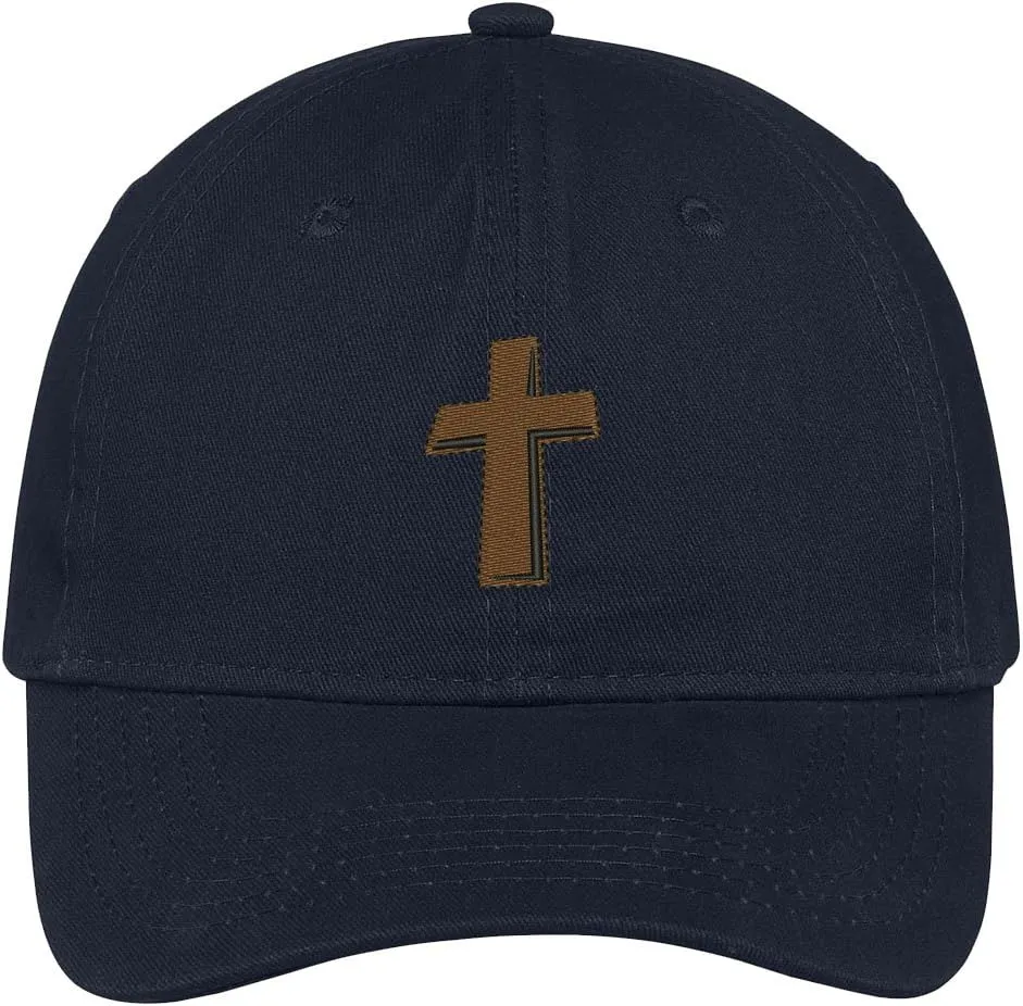 Trendy Apparel Shop Rugged Cross Embroidered Low Profile Cotton Cap Dad Hat