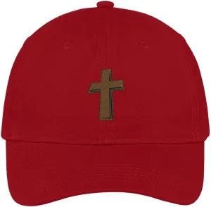 Trendy Apparel Shop Rugged Cross Embroidered Low Profile Cotton Cap Dad Hat