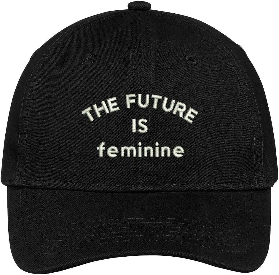 Trendy Apparel Shop The Future is Feminine Embroidered Cap Premium Cotton Dad Hat