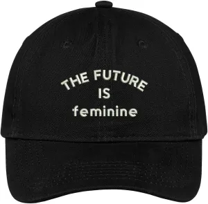 Trendy Apparel Shop The Future is Feminine Embroidered Cap Premium Cotton Dad Hat