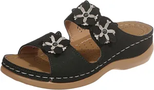 Trendy Women's Slippers Open Toe Wedge Heel Comfortable Summer Casual Footwear Fashionable Sandals for Daily Wear