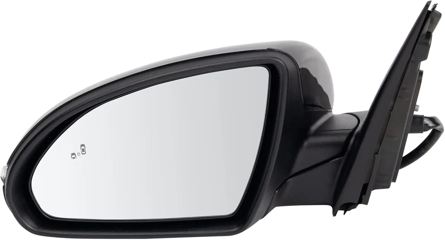 TRQ Left Mirror with Heat Manual Folding without Memory Drivers Side Compatible with 2016-2020 Kia Optima KI1320221 KI1320222