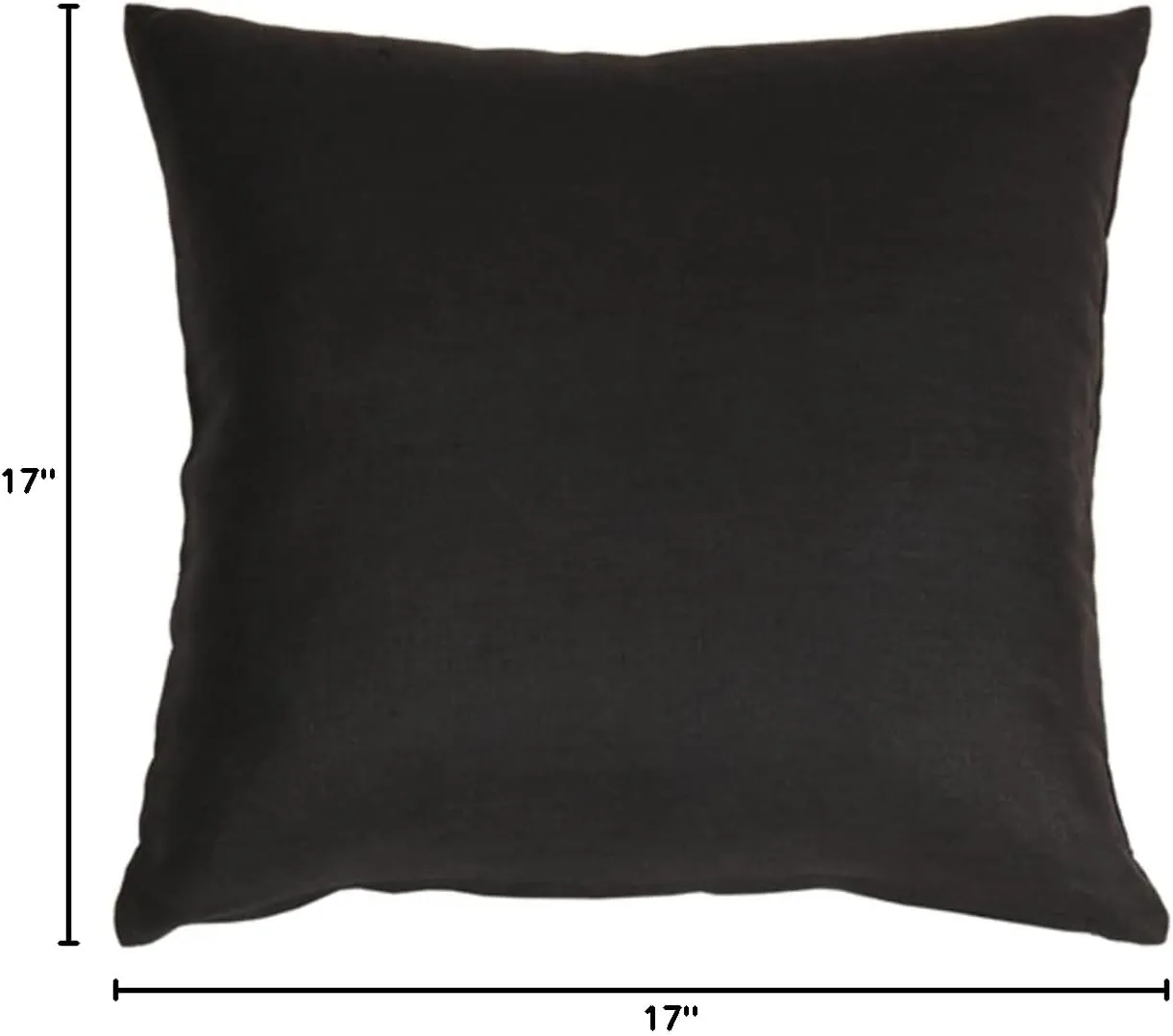 Tuscany Linen Black Throw Pillow 17x17 Square, Complete with Pillow Insert
