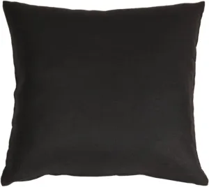 Tuscany Linen Black Throw Pillow 17x17 Square, Complete with Pillow Insert
