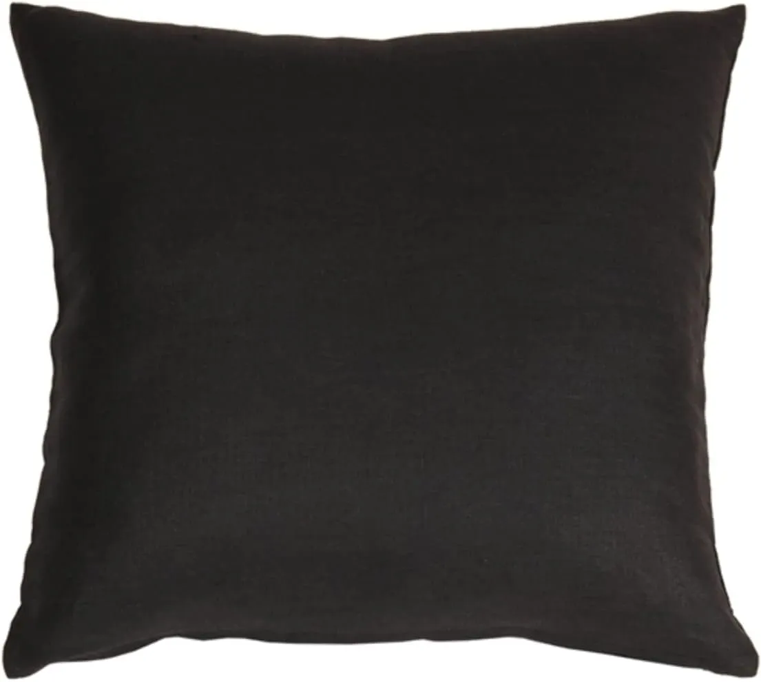 Tuscany Linen Black Throw Pillow 17x17 Square, Complete with Pillow Insert