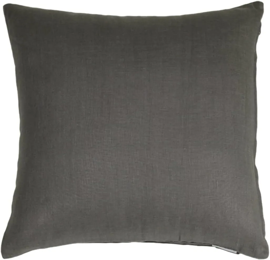 Tuscany Linen Charcoal Gray Throw Pillow 17x17 Square, Complete with Pillow Insert