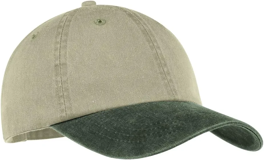 Two Tone Low Profile Pigment Dyed Washed Cotton Adjustable Cap