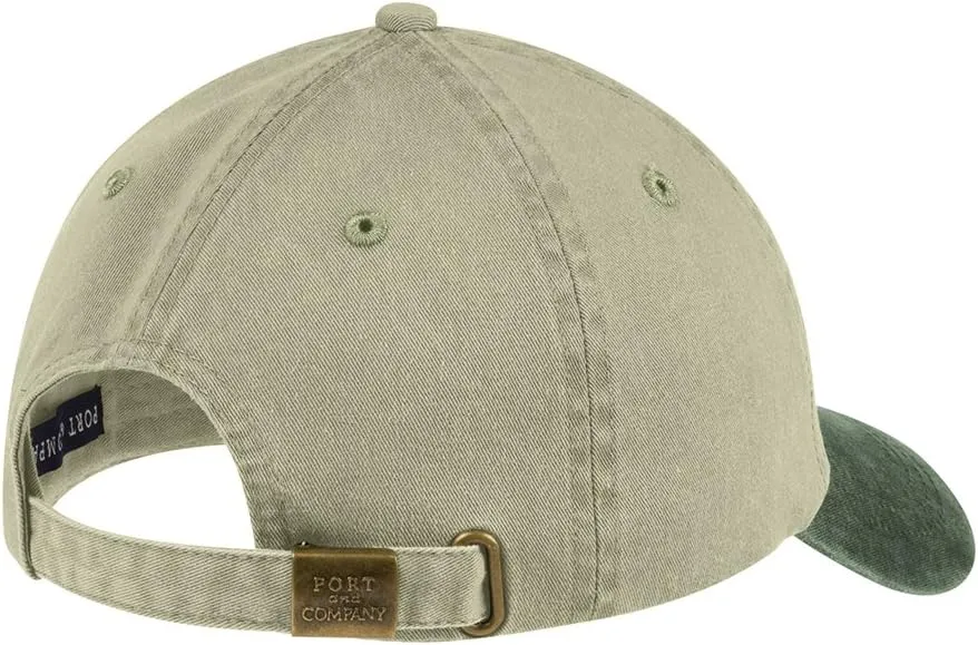 Two Tone Low Profile Pigment Dyed Washed Cotton Adjustable Cap