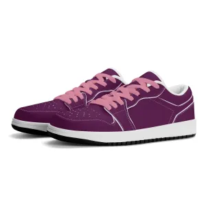Tyrian Purple Low Top Leder Sneaker für Damen