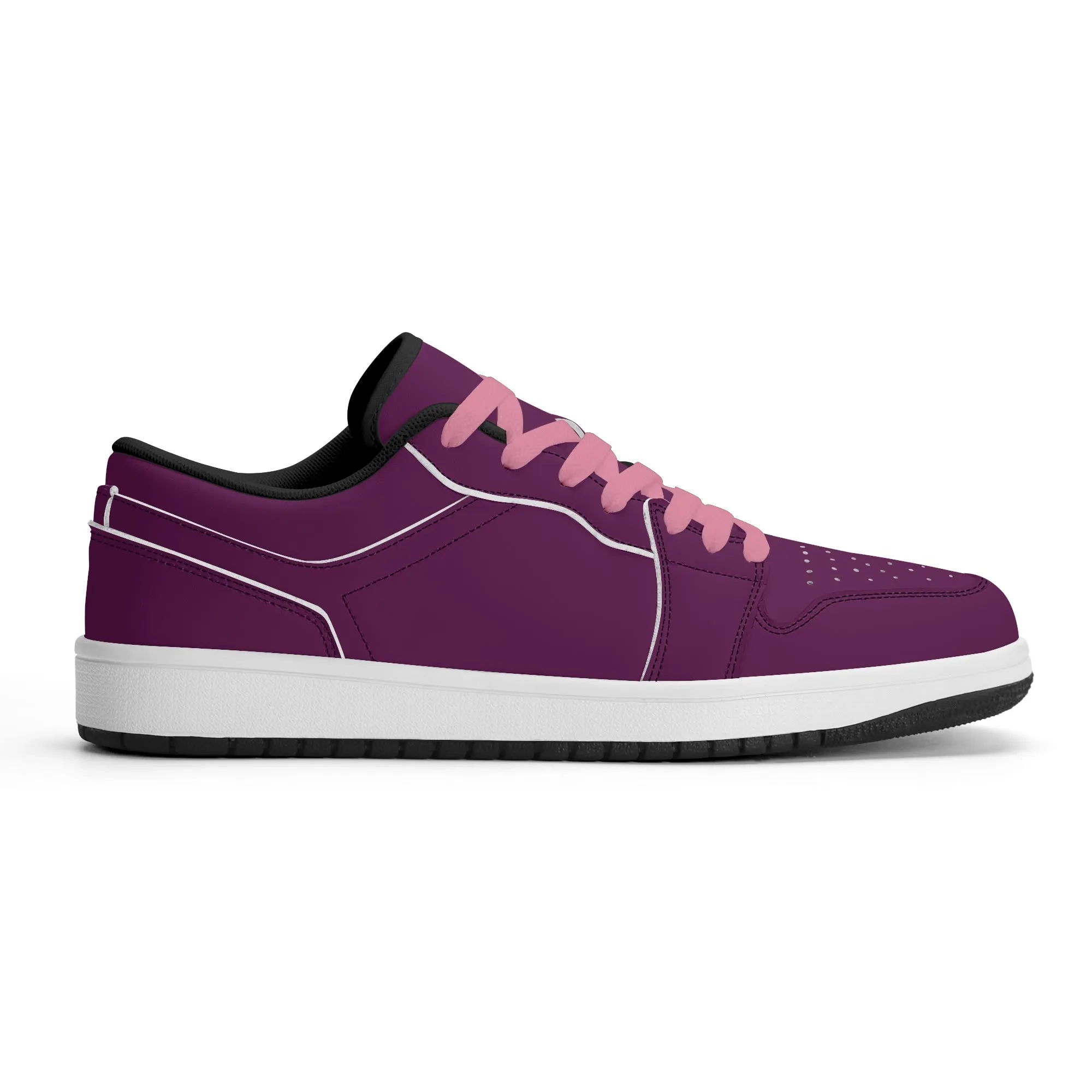 Tyrian Purple Low Top Leder Sneaker für Damen
