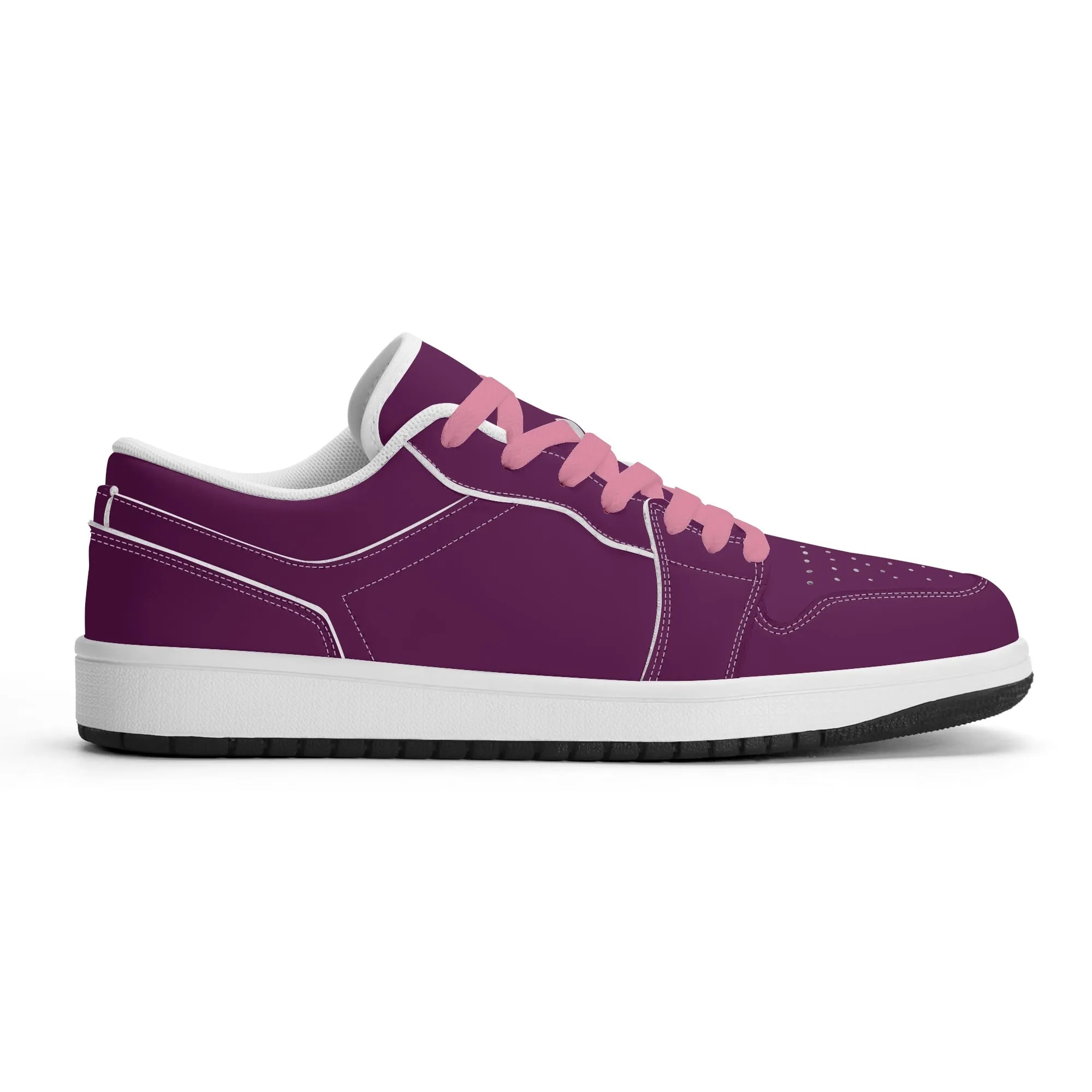 Tyrian Purple Low Top Leder Sneaker für Damen