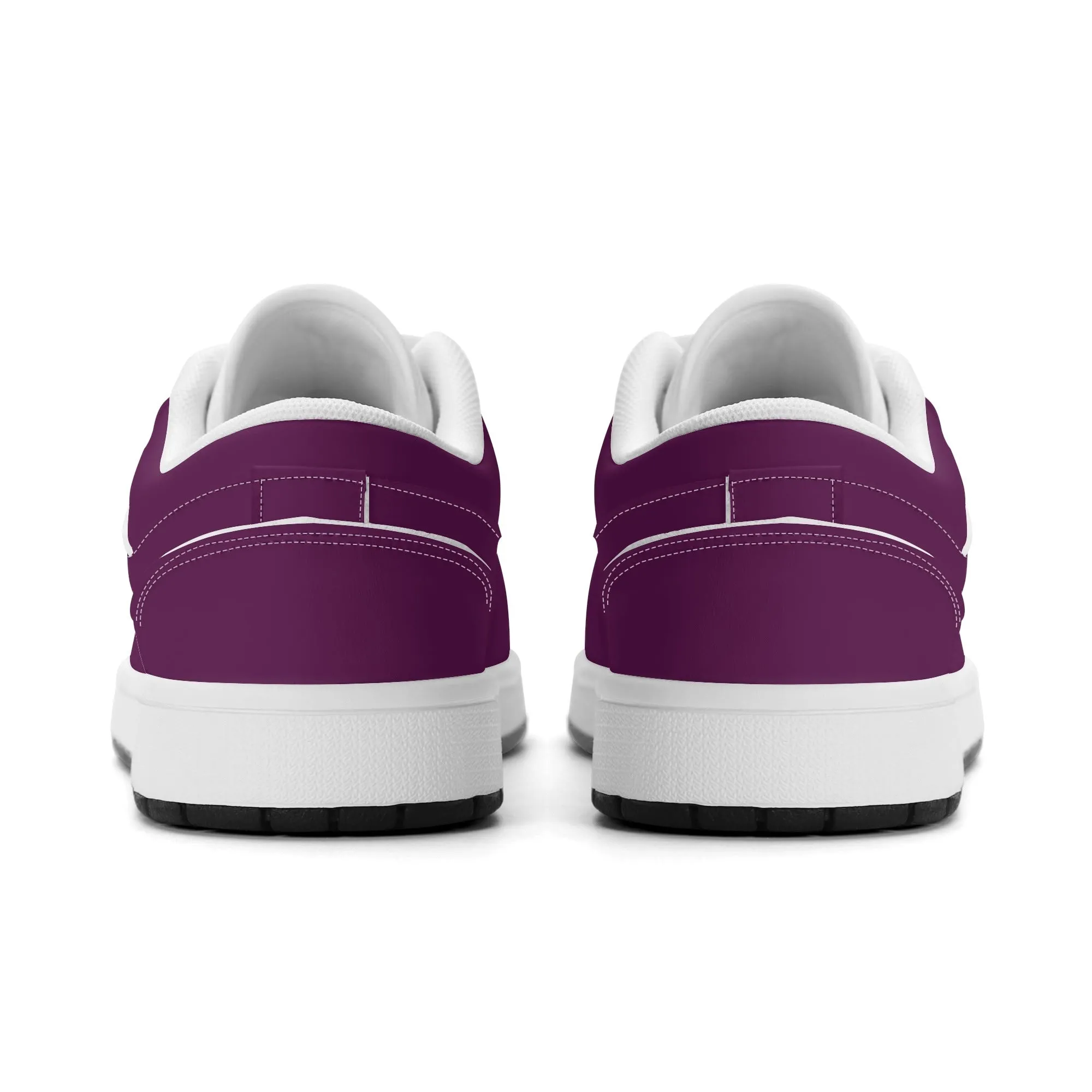 Tyrian Purple Low Top Leder Sneaker für Damen