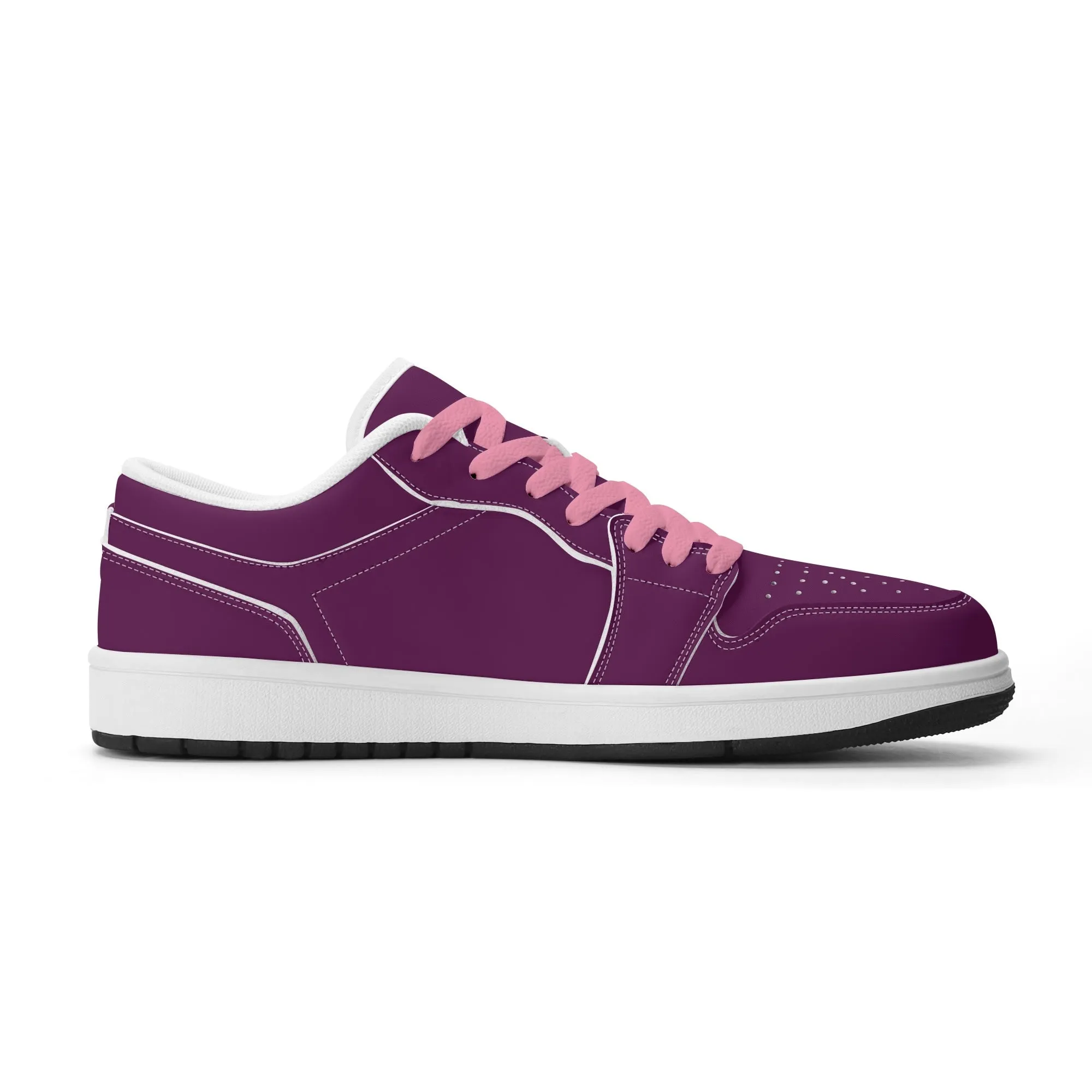 Tyrian Purple Low Top Leder Sneaker für Damen