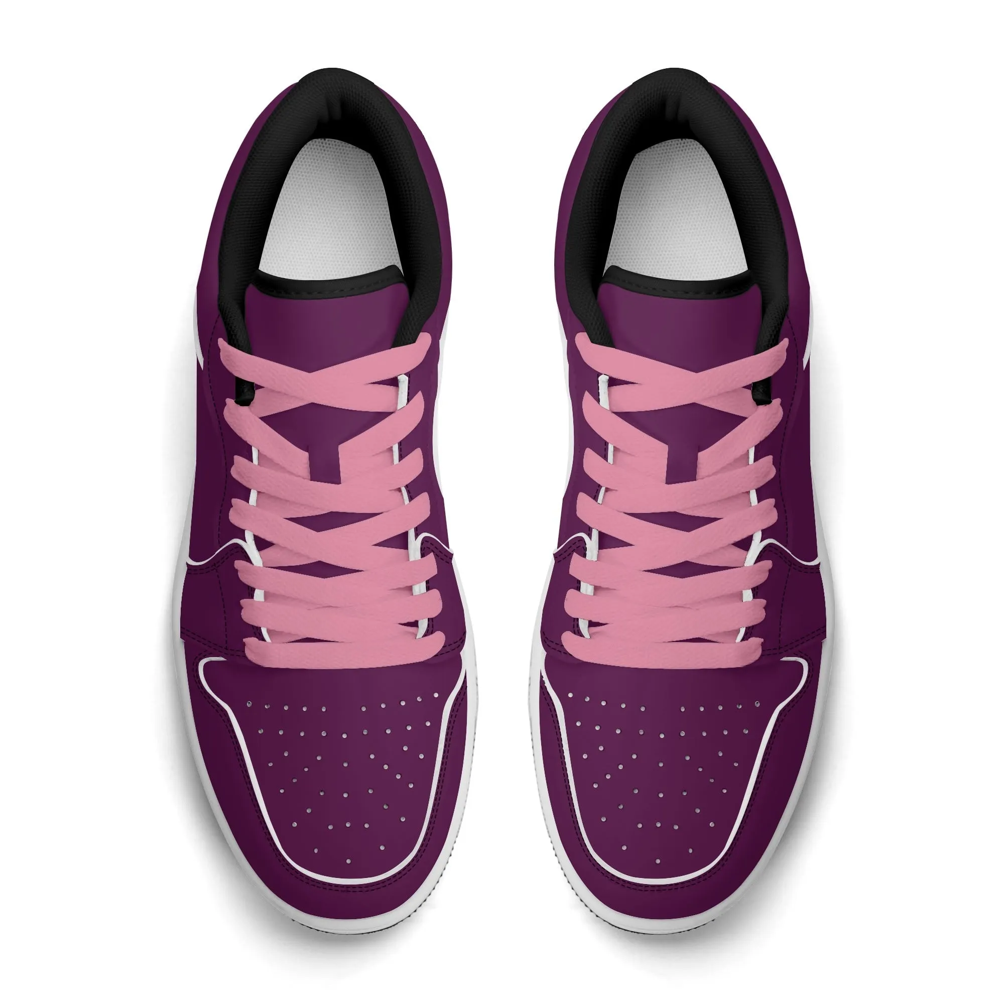 Tyrian Purple Low Top Leder Sneaker für Damen