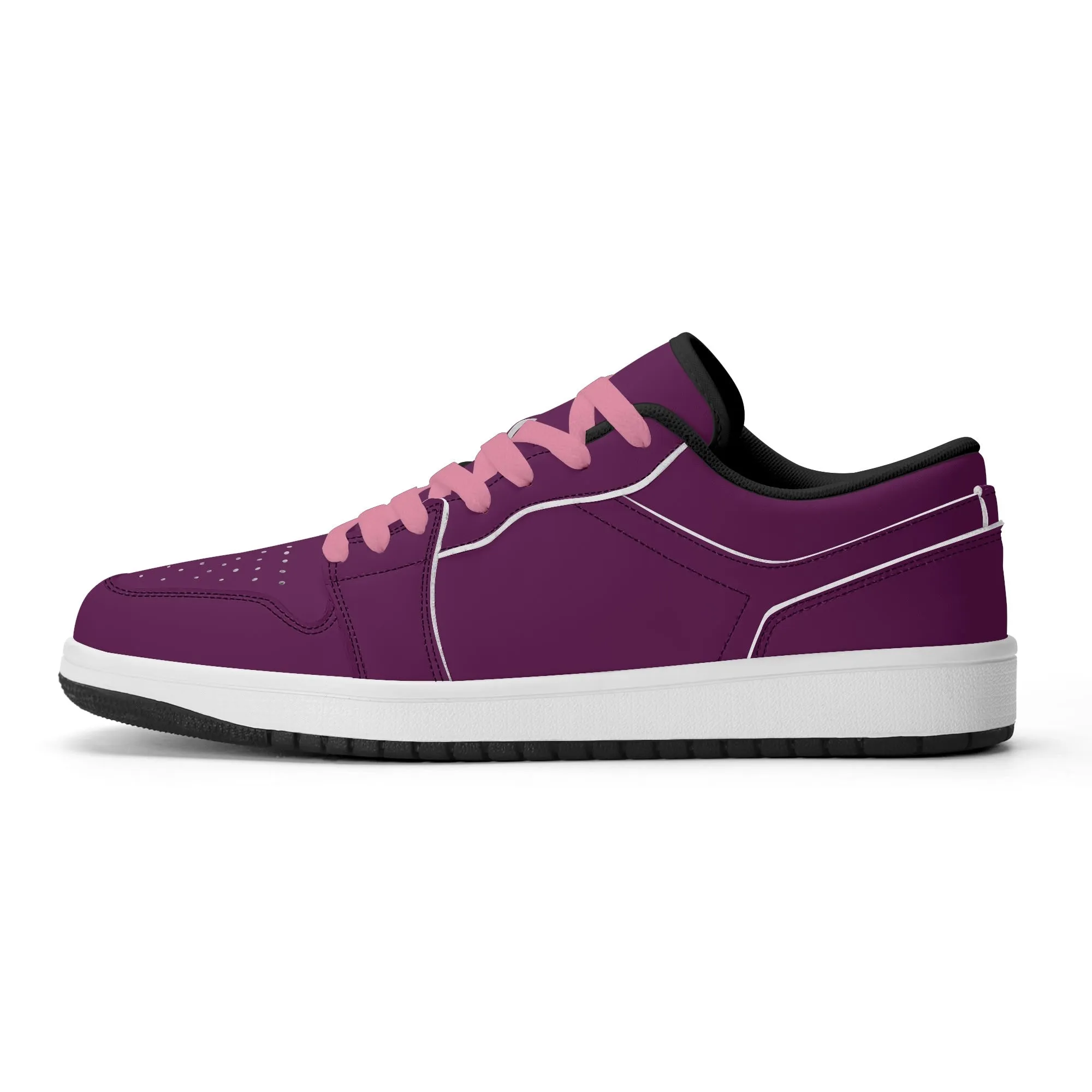 Tyrian Purple Low Top Leder Sneaker für Damen
