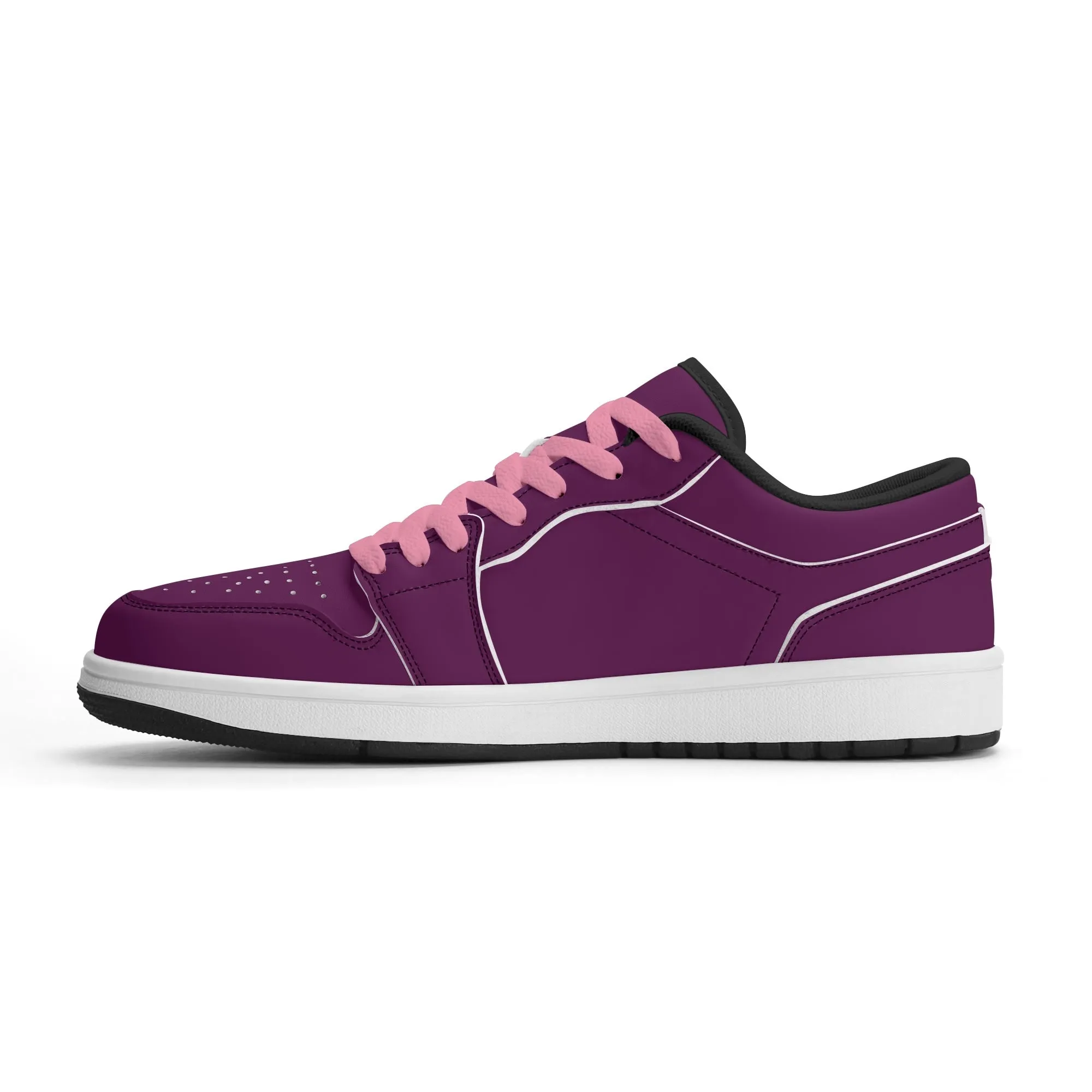 Tyrian Purple Low Top Leder Sneaker für Damen