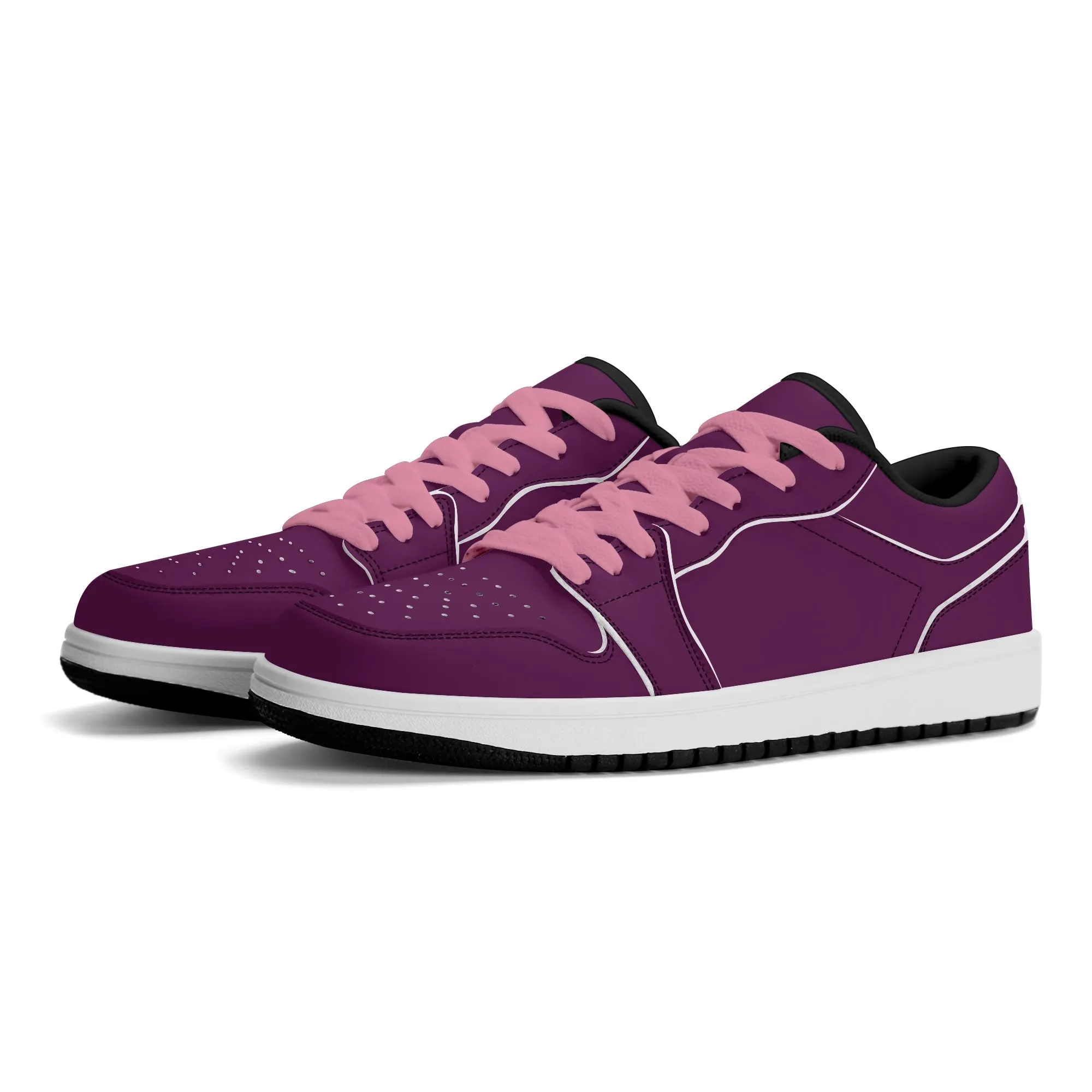 Tyrian Purple Low Top Leder Sneaker für Damen