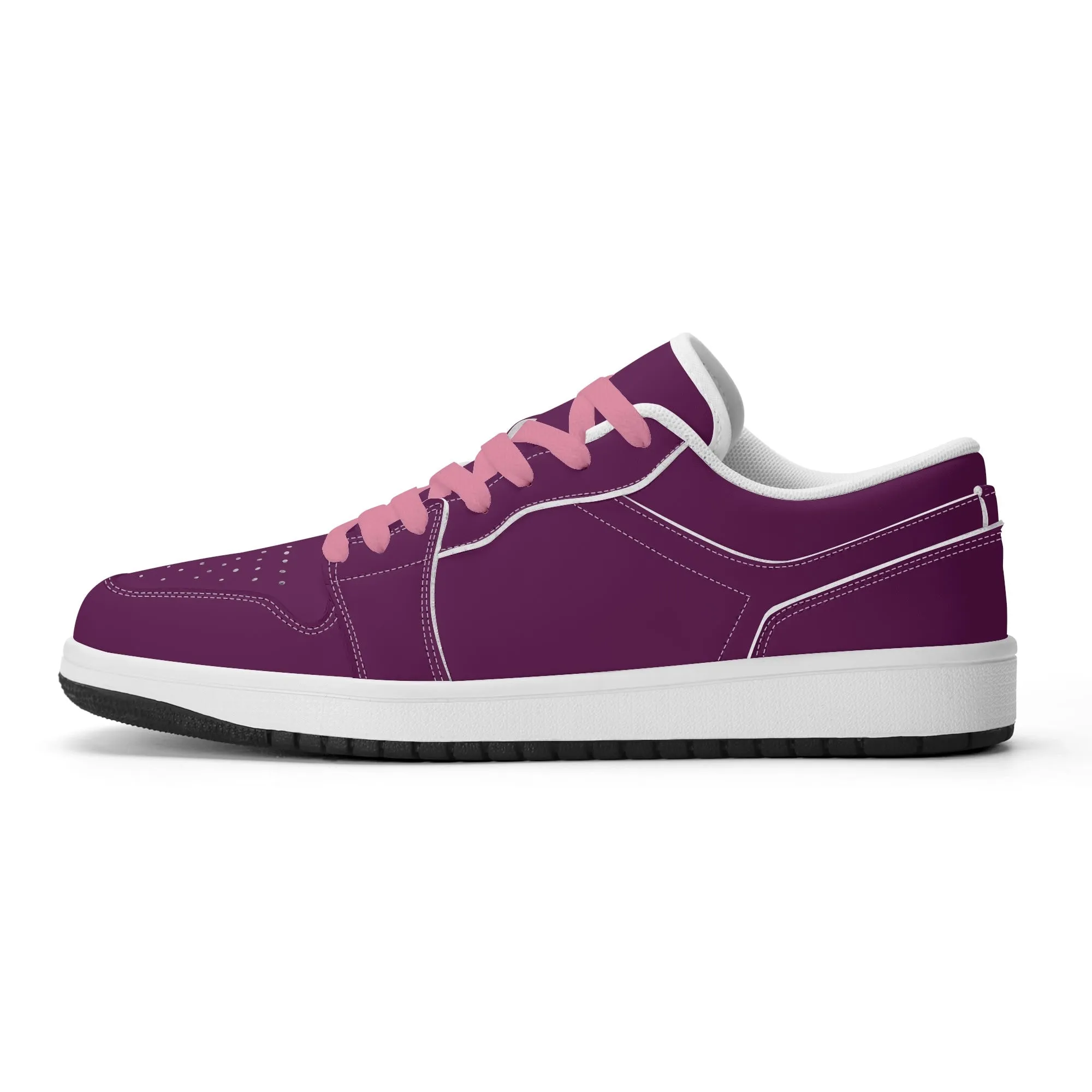 Tyrian Purple Low Top Leder Sneaker für Damen