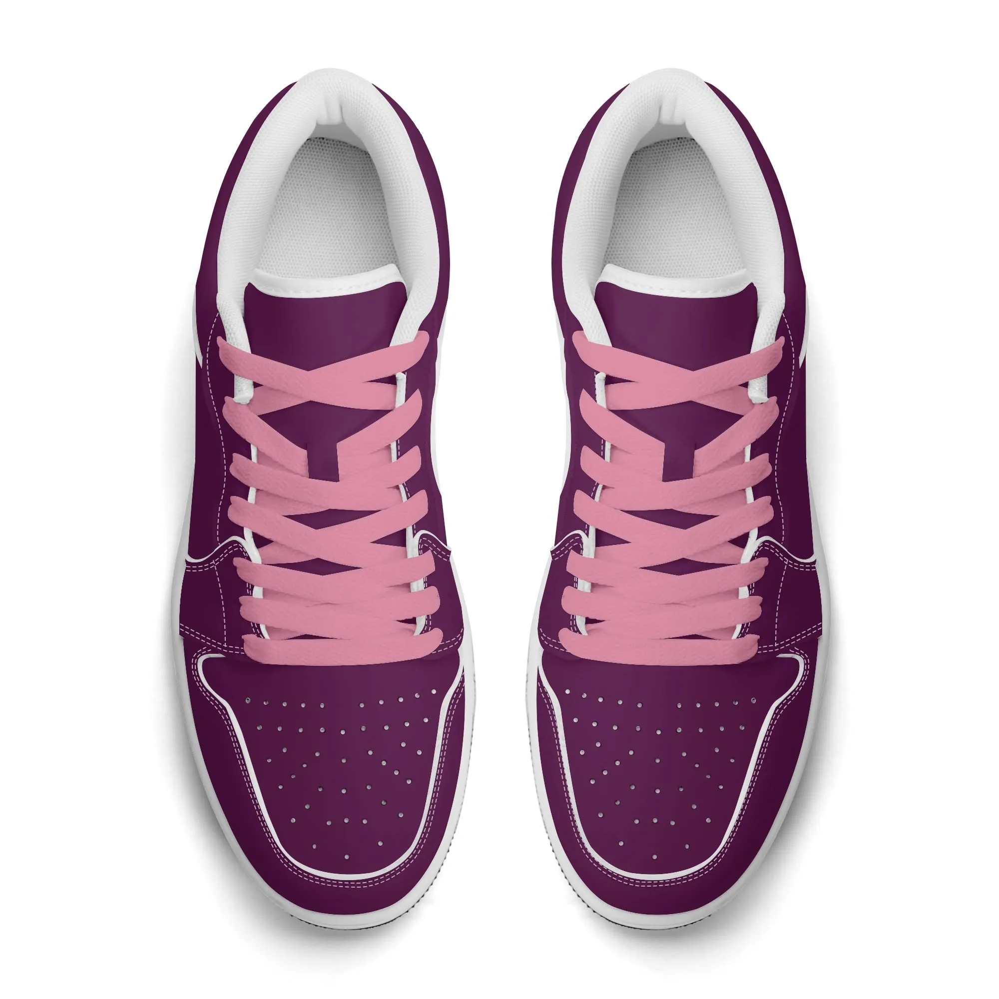 Tyrian Purple Low Top Leder Sneaker für Damen