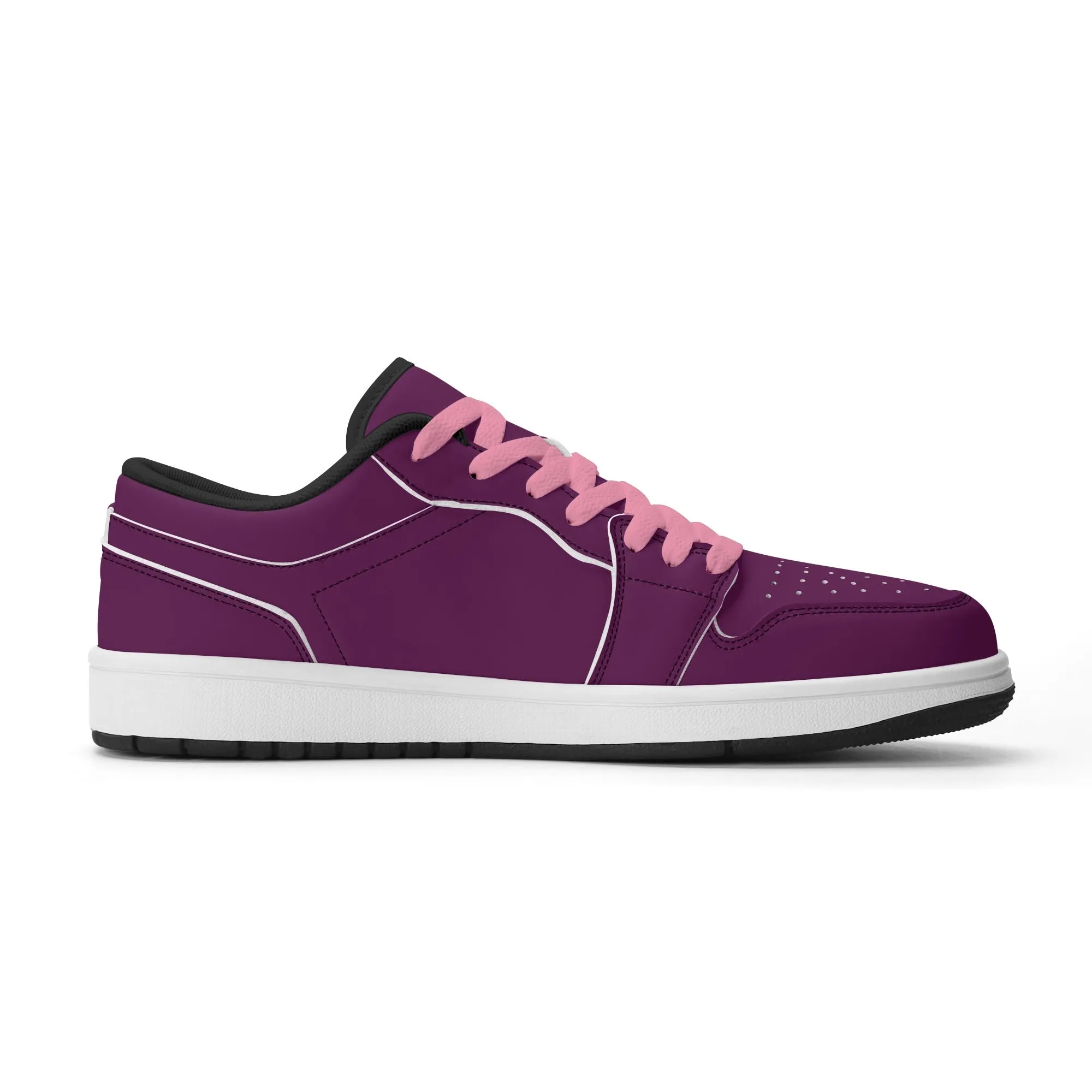 Tyrian Purple Low Top Leder Sneaker für Damen